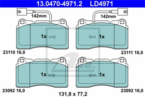 Bremseklosser sett, Framaksel, ALFA ROMEO,LANCIA, 77362226, 77363545, 77364265, 77366389, 9948030, 9951050, 9951155