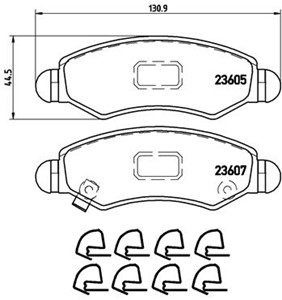 Bremseklosser sett, Framaksel, OPEL,SUBARU,SUZUKI,VAUXHALL, 1605976, 4704578, 4706748, 4706835, 5520083840, 5520083840000, 5581083E00, 5