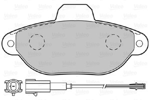 Bremseklosser sett, Framaksel, FIAT 500, FORD KA, 1559698, 1669578, 1675620, 1731172, 1736940, 1778385, 77364635, 77365191, 77365306, 77