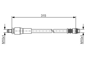 Bremseslange, Bakaksel, framaksel, Høyre eller venstre, Nede, Øvre, OPEL,RENAULT,VAUXHALL, 77 04 003 959, 82 00 245 920, 82 00 653 904,