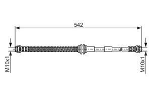 Bremseslange, framaksel, Høyre eller venstre, AUDI Q7, PORSCHE CAYENNE, VW TOUAREG, 7L0 611 701 A, 7L0 611 701 C, 7P6 611 701, 955 355 1