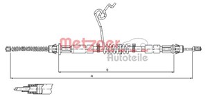 Kabel, parkeringsbremse, Høyre bak, FORD TRANSIT Buss, TRANSIT Skåp, TRANSIT TOURNEO Buss, 1494893, 1C152A635CD, 4519421, 4639309, YC152