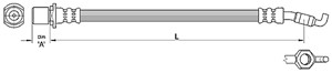 Bremseslange, Bakre venstre, Høyre bak, TOYOTA AVENSIS, AVENSIS Kombi, AVENSIS Sedan, 90080-94178, 90947-02E85