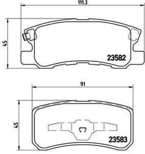 Bremseklosser sett, Bakaksel, CHRYSLER,CITROËN,DODGE,FIAT,JEEP,LANCIA,MITSUBISHI,PEUGEOT, 068020256AA, 1606294580, 1611838980, 161726528
