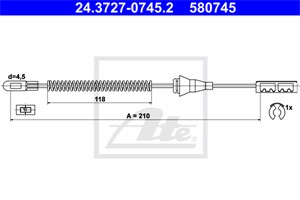 Kabel, parkeringsbremse, Bak, OPEL VECTRA B, VECTRA B Halvkombi, VECTRA B Kombi, VAUXHALL VECTRA, 5 22 411, 5 22 414, 90496486, 90538631