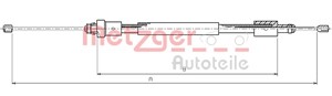 Kabel, parkeringsbremse, Bak, Venstre, CITROËN,PEUGEOT, 4745.J0, 4745.X8, 96222503