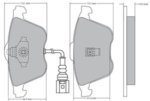 Bremseklosser sett, Framaksel, AUDI,SEAT,SKODA,VW, 1K0 698 151B, 8J0 698 151A