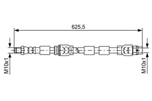 Bremseslange, framaksel, Høyre eller venstre, BMW X5 [E70, F15, F85], X6 [E71, E72, F16, F86], 34 30 6 778 260, 34 30 6 788 436, 34 30 6