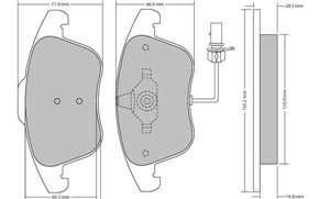 Bremseklosser sett, Framaksel, AUDI A4 Allroad B8, A4 B8, A4 B8 Avant, A5, A5 Cabriolet, A5 Sportback, 8K0 698 151A, 8K0 698 151F