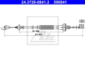 Kabel, clutchbetjening, PEUGEOT 206 CC, 206 Halvkombi, 206 SW, 206 Van, 2150 X4