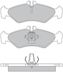 Bremseklosser sett, Bakaksel, MERCEDES-BENZ,VW, 000 421 24 10, 0004212410, 002 420 38 20, 002 420 56 20, 002 420 69 20, 0024203820, 0024