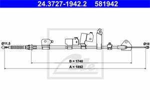 Kabel, parkeringsbremse, Bakre venstre, TOYOTA AURIS, AURIS Kombi, AURIS Skåp/halvkombi, AURIS VAN Skåp/halvkombi, 46430-02121