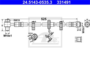 Bremseslange, Framaksel venstre, MERCEDES-BENZ M-KLASS [W163], 163 420 08 48, 163 420 11 48, 163 420 15 48, 163 420 18 48, 163 420 20 48