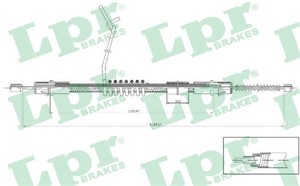 Kabel, parkeringsbremse, Bak, Venstre, FORD TRANSIT Flak/chassi, TRANSIT Skåp, 4120677