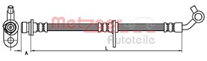 Bremseslange, bakaksel begge sider, HONDA CR-V II, 01466S9AE01