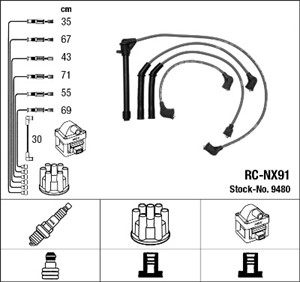Tennledningssett, NISSAN MAXIMA III, 22450-85E25, 22450-98E25