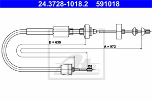 Kabel, clutchbetjening, RENAULT, 77 00 429 330, 77 00 843 206