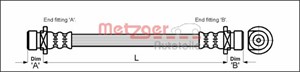 Bremseslange, Bakre venstre, Høyre bak, HONDA CIVIC Hatchback IV, CIVIC Sedan IV, CIVIC Sedan V, 46430-SD5-003, 46430-SD5-023