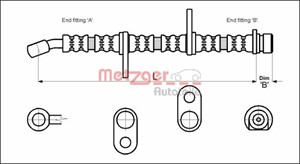 Bremseslange, Bakre venstre, Høyre bak, HONDA CIVIC Hatchback IV, CIVIC Sedan IV, CRX II, 46430-SH3-932, 46430-SH3-933, 46430-SH3-934, 4