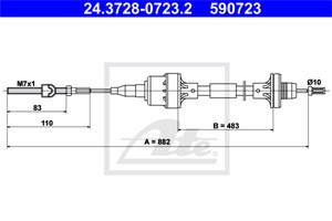 Kabel, clutchbetjening, OPEL,VAUXHALL, 6 69 189, 90522456