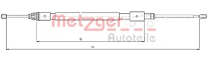 Kabel, parkeringsbremse, Bakre venstre, Høyre bak, CITROËN C2, 4750.W3, 9648084880