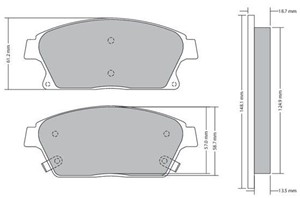 Bremseklosser sett, Framaksel, CADILLAC,CHEVROLET,OPEL,VAUXHALL, 13301234, 13412810, 1605135, 1605178, 22799077, 542115, 95530017