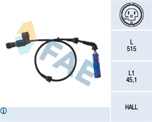 Sensor, hjulturtall, Framaksel venstre, BMW, 34 52 6 752 681, 34 52 6 792 897, ALS-464