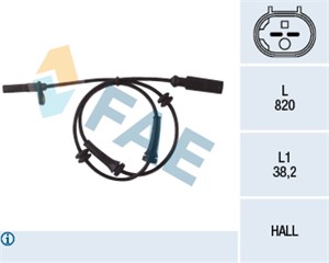 Sensor, hjulturtall, Venstre bakaksel, FIAT FIORINO Skåp/stor limousine, LINEA, QUBO, 51763165