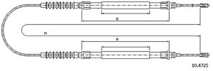 Kabel, parkeringsbremse, Bak, FIAT DUCATO Buss, DUCATO Flak/chassi, DUCATO Skåp, 1339 394 080, 1339 676 080, 4547.V4, 4745.V4, 4745.W5
