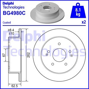 Bremseskive, Bakaksel, SSANGYONG ACTYON II, KORANDO, KORANDO VAN, 4840134000, 4840134001