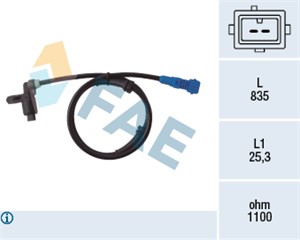 Sensor, hjulturtall, Framaksel, PEUGEOT 206 CC, 206 Halvkombi, 206 Sedan, 206 SW, 206 Van, 4545 76, 4545.76