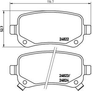 Bremseklosser sett, Bakaksel, CHRYSLER GRAND VOYAGER V, DODGE GRAND CARAVAN, JOURNEY, JOURNEY VAN, FIAT FREEMONT, VW ROUTAN, 00K68159138