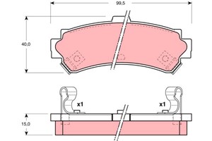 Bremseklosser sett, Bakaksel, NISSAN ALMERA I, ALMERA Hatchback I, SUNNY Sedan IV, 44060-0M890, 44060-0M892