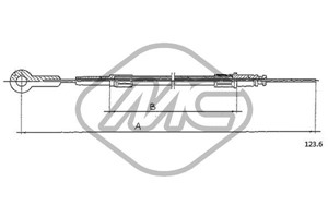 Gasskabel, FIAT 126, 500, 41279002, 4127902, 4130875