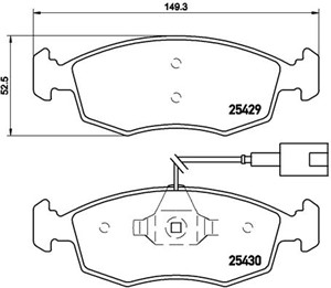 Bremseklosser sett, Framaksel, FIAT 500, 500 C, PUNTO, PUNTO EVO, PUNTO EVO Skåp/halvkombi, PUNTO Skåp/halvkombi, 77365729, 77365811, 77