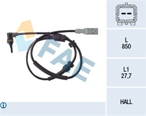 Sensor, hjulturtall, Framaksel venstre, CITROËN C8, FIAT ULYSSE, LANCIA PHEDRA, PEUGEOT 807, 14.888.410, 1493882080, 4545 94, 4545.94