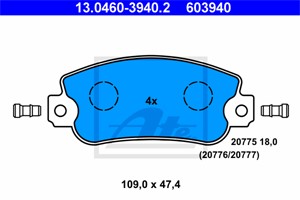 Bremseklosser sett, Framaksel, FIAT,LANCIA,SEAT, 5892310, 5892312, 5951671, 792561, 792725, 793322, 793323