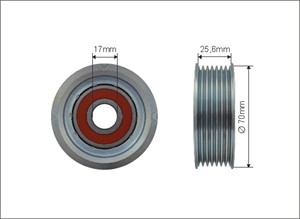 Strammerull, kilerem med ribber, HONDA CIVIC Hatchback VIII, 56980-RSR-E01
