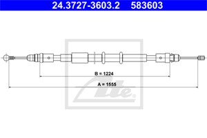 Kabel, parkeringsbremse, Bak, OPEL,RENAULT,VAUXHALL, 36 40 063 72R, 44 21 190, 93168952