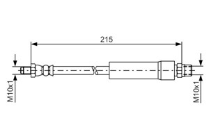 Bremseslange, Bak, Bakaksel, Hjulside, Ytre, AUDI, 443 611 775 F, 8A0 611 775 D, 8D0 611 775 D