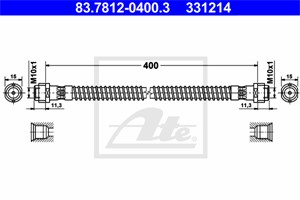 Bremseslange, Bakaksel, Framaksel, AUDI Q7, PORSCHE CAYENNE, VW TOUAREG, 7L0 611 776 A, 7L0 611 776, 7P0 611 776, 955 355 060 00, 955 35
