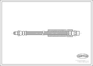 Bremseslange, Bak, Bakaksel, Hjulside, AUDI, 443611775F, 8A0611775D, 8D0611775D