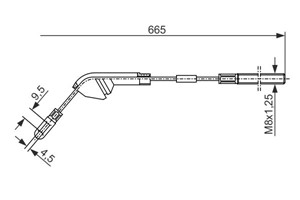 Kabel, parkeringsbremse, Venstre, OPEL VECTRA A, VECTRA A Halvkombi, 5 22 589, 5 22 599, 90375403
