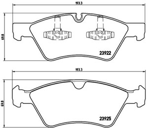 Bremseklosser sett, Framaksel, MERCEDES-BENZ, 0044204020, 1644200820, 164420082028, 1644201820, 1644202220, 1644202620, A0044204020, A16