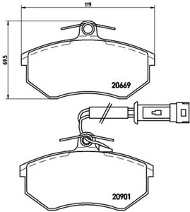 Bremseklosser sett, AUDI 100 C3 Avant, 100 C3 Sedan, 200 C2 Sedan, 200 C3 Avant, 200 C3 Sedan, 80 B3 Sedan, 90 B3, COUPE B3, QUATTRO, 23
