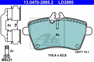 Bremseklosser sett, Framaksel, MERCEDES-BENZ A-KLASS [W169], 169 420 02 20, 169 420 10 20, 169 420 18 20, A 169 420 02 20, A 169 420 10