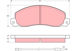 Bremseklosser sett, Framaksel, OPEL,RENAULT,VAUXHALL, 44 03 272, 4403271, 4403273, 77 01 200 648, 77 01 200 884, 77 01 202 044, 77 01 20