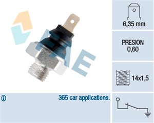 Oljetrykkbryter, ABARTH,ALFA ROMEO,FIAT,LADA,LANCIA,PEUGEOT,SEAT, 1131.12, 1450185, 2101-38100600, 3896007, 3901430, 3911925, 3921356, 3