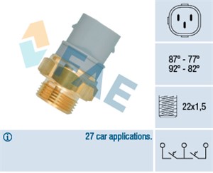 Temperaturbryter, radiator ventilator, VW TRANSPORTER Buss IV, TRANSPORTER Flak/chassi IV, TRANSPORTER Skåp IV, 000 267 06 97 S1, 000 26