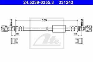 Bremseslange, Bakaksel, CITROËN,FIAT,PEUGEOT, 1401070480, 4806 H6